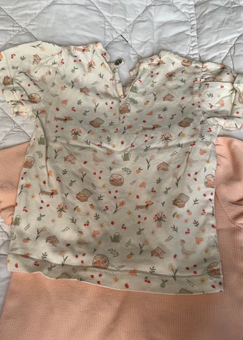 Kız Çocuk Bej Bohem Kısa Kollu Tişört - Görsel 4