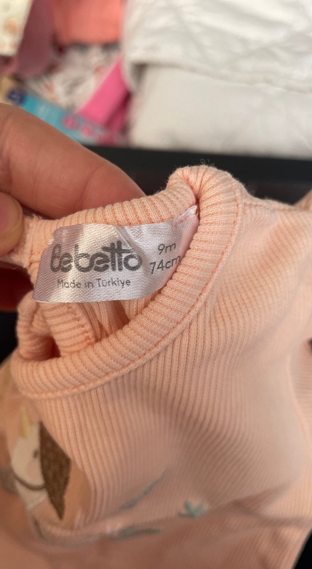 Kız Çocuk Bej Bohem Kısa Kollu Tişört - Görsel 5