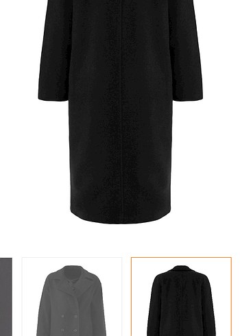 Siyah Çift Düğmeli Uzun Kaban - Görsel 2