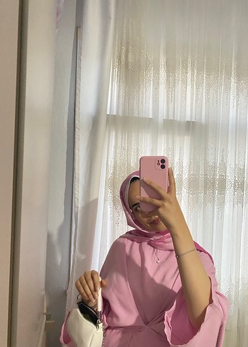 Pembe Drapeli Kadın Sarmal Elbise - Görsel 2