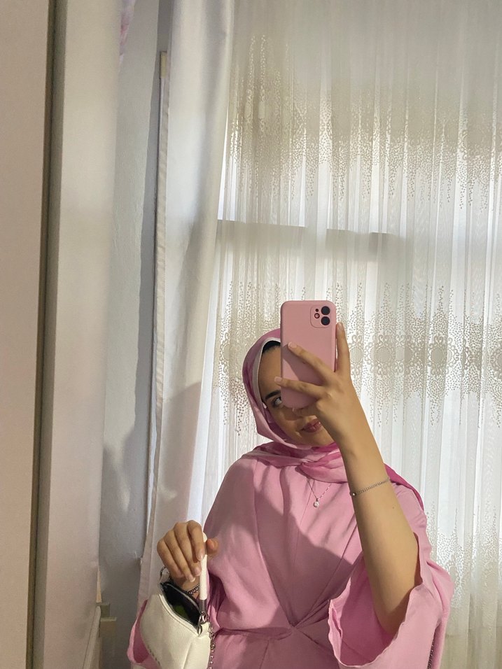 Pembe Drapeli Kadın Sarmal Elbise - Görsel 2