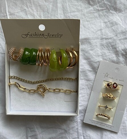 Pandora 11 parça gold takı seti