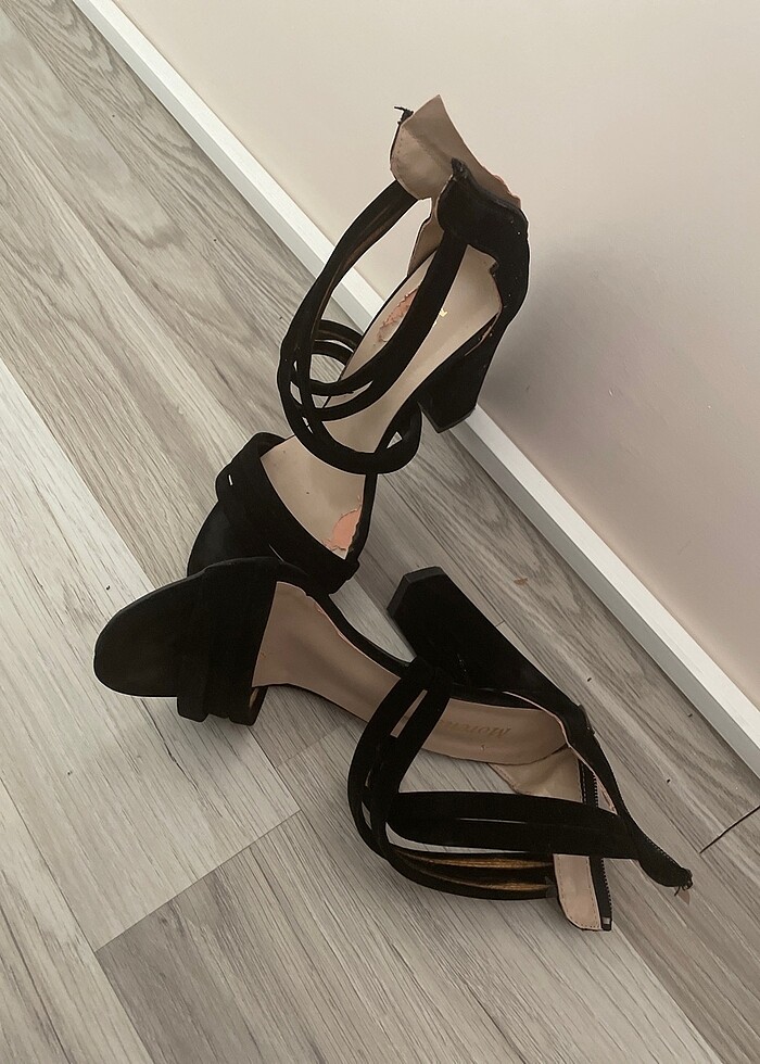 Süet 36 topuklu ayakkabı - Görsel 4