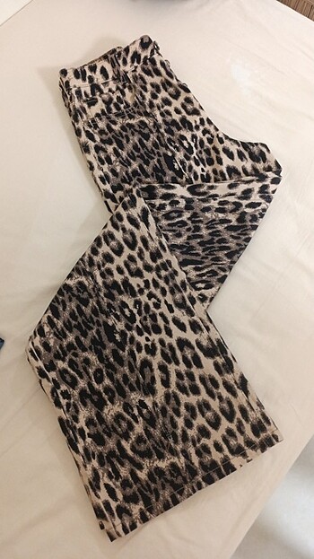leopar desenl bol paca kot pantolon