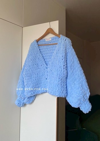 Çiçek Desenli Örgü Beyaz Hırka - Görsel 6