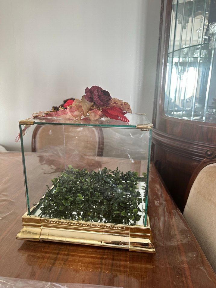 Parlak Altın Renkli cam kutu - Görsel 3