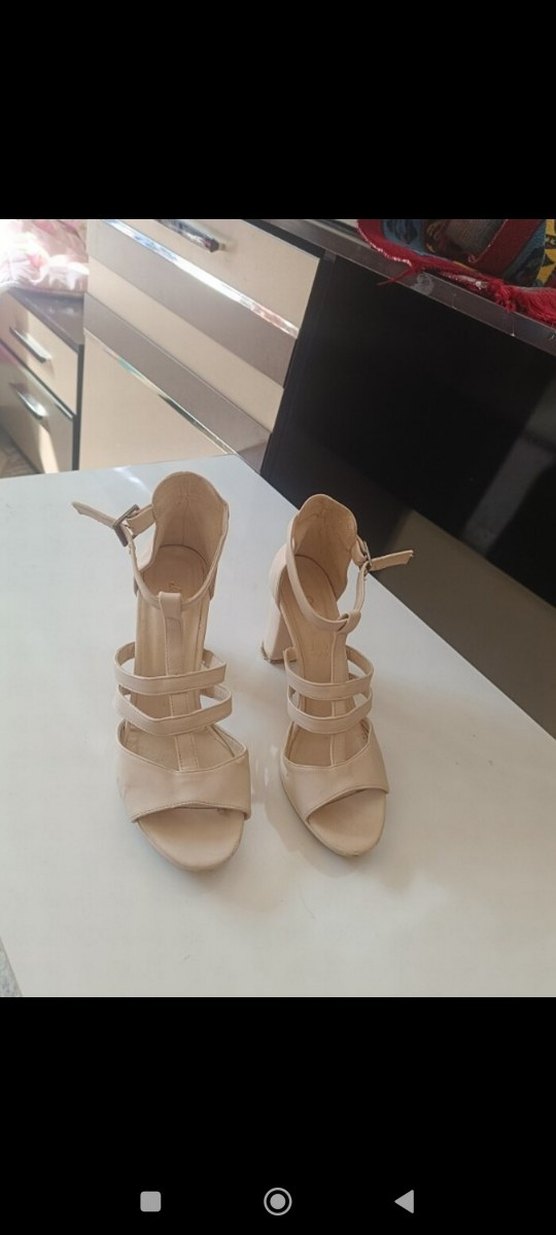 Bej Platform Topuklu Kadın Ayakkabı - Görsel 2