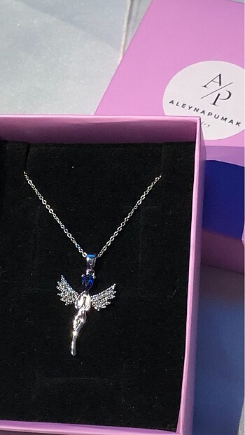 Tasarımcı Lapis lazuli taşlı melek kolye