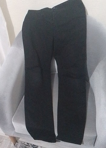 Kadın Siyah Kumaş Pantolon, Normal Boy, - Görsel 4