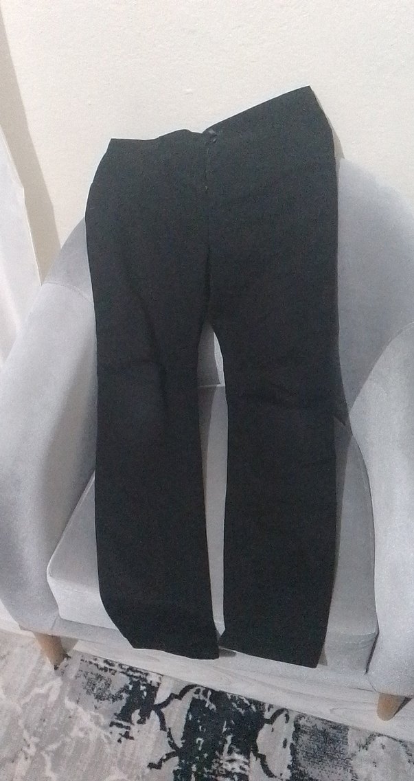 Kadın Siyah Kumaş Pantolon, Normal Boy, - Görsel 4