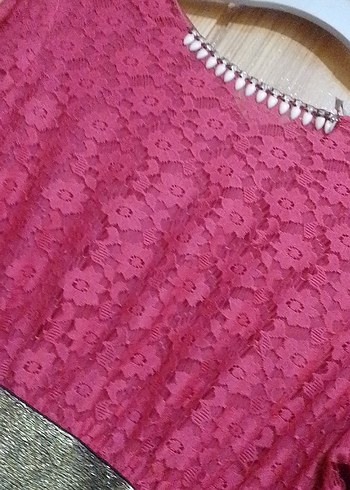 Dantel Detaylı Çiçek Desenli Uzun Elbise tesettür - Görsel 4