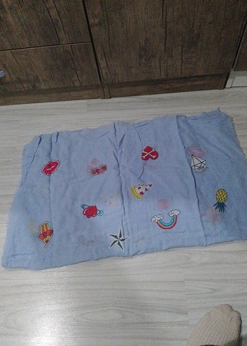 Nakışlı Mavi şal genç Akel marka - Görsel 4