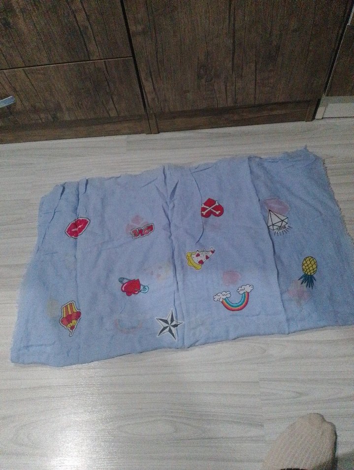 Nakışlı Mavi şal genç Akel marka - Görsel 4