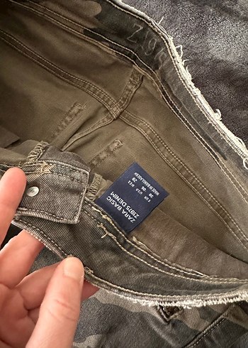 Zara Kamuflaj Desenli Kadın Kot Pantolon - Görsel 3
