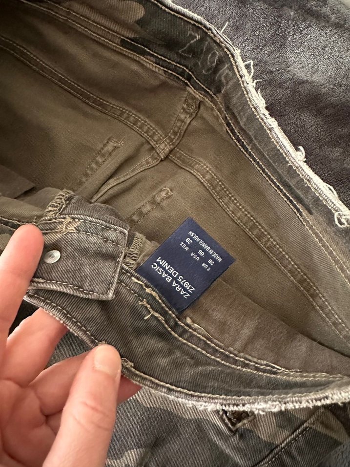 Zara Kamuflaj Desenli Kadın Kot Pantolon - Görsel 3