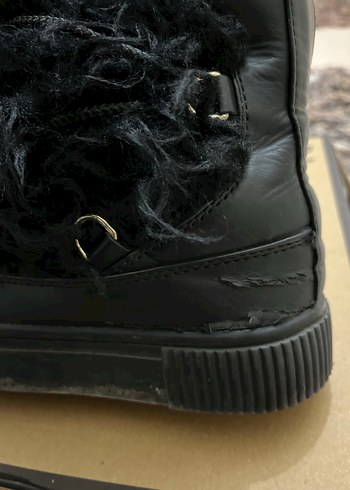 HM Siyah Kürklü Platform Topuklu Kadın Bot - Görsel 4