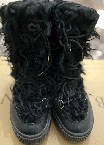HM Siyah Kürklü Platform Topuklu Kadın Bot - Görsel 7