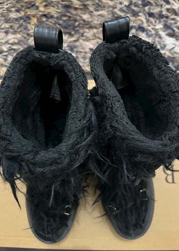 HM Siyah Kürklü Platform Topuklu Kadın Bot - Görsel 5