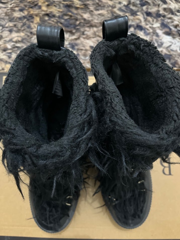 HM Siyah Kürklü Platform Topuklu Kadın Bot - Görsel 5