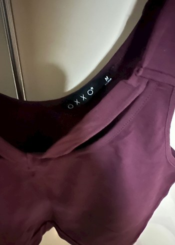 Bordo V Yaka İnce Askılı crop - Görsel 3