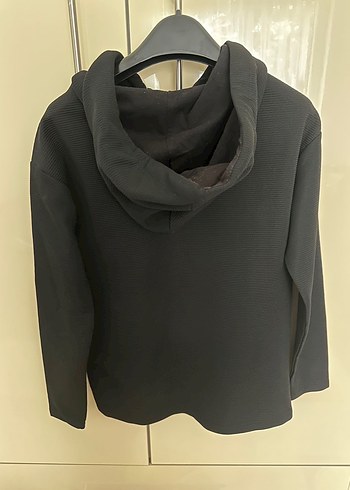 Siyah Kapüşonlu Uzun Kollu Kadın Sweatshirt - Görsel 3