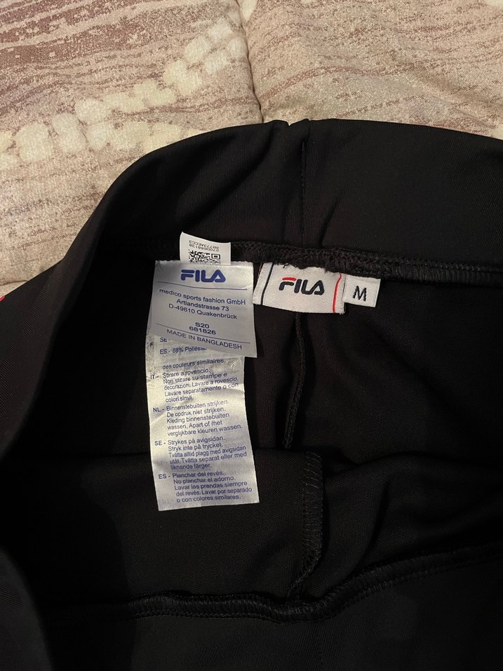 Siyah Fila Baskılı Pamuklu Kadın Tayt - Görsel 5