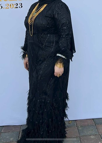 Siyah Uzun Kollu Gotik Abiye Elbise