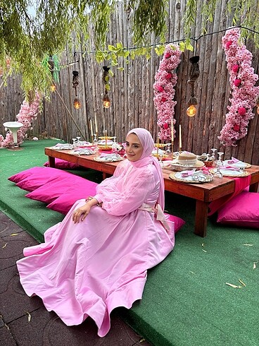 diğer Beden BRİDE TO BE PEMBE TESETTÜR ABİYE
