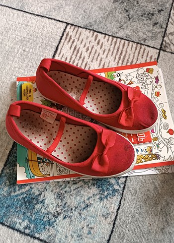 Kız Çocuk Kırmızı Fiyonklu Babet Ayakkabı sandalet #terlik #spor - Görsel 2