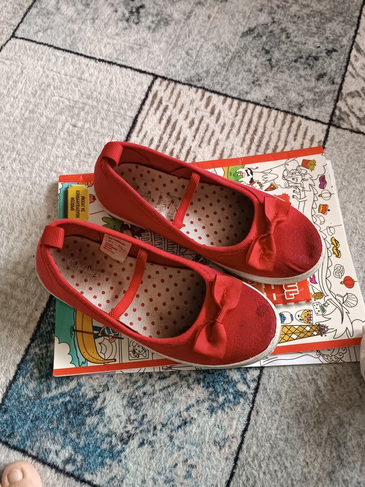 Kız Çocuk Kırmızı Fiyonklu Babet Ayakkabı sandalet #terlik #spor - Görsel 4