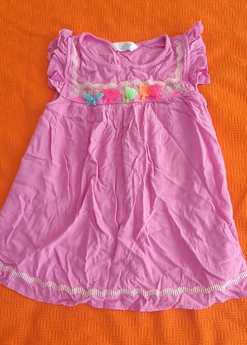 Pembe Kız Çocuk Fırfırlı Bohem Elbise