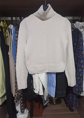 Topshop Beyaz Balıkçı Yaka Yumoş Kadın Triko Kazak