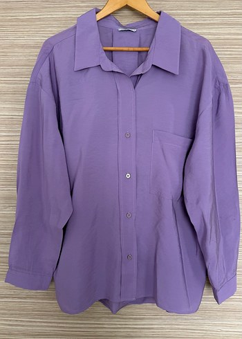 Addax Lila Oversize Gomlek