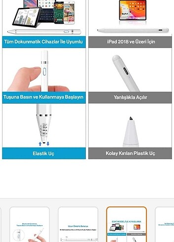 Demir uçlu Universal tablet telefon kalemi 