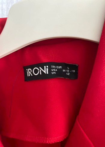 Kolsuz Kırmızı Mini İş Elbisesi - Görsel 3