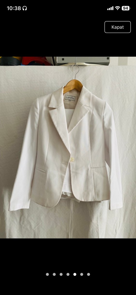 Beyaz Kadın Ofis Blazeri - Görsel 2