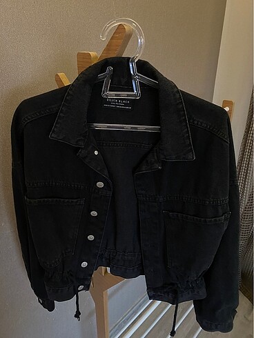 Belden büzgülü detaylı kot ceket - Görsel 3