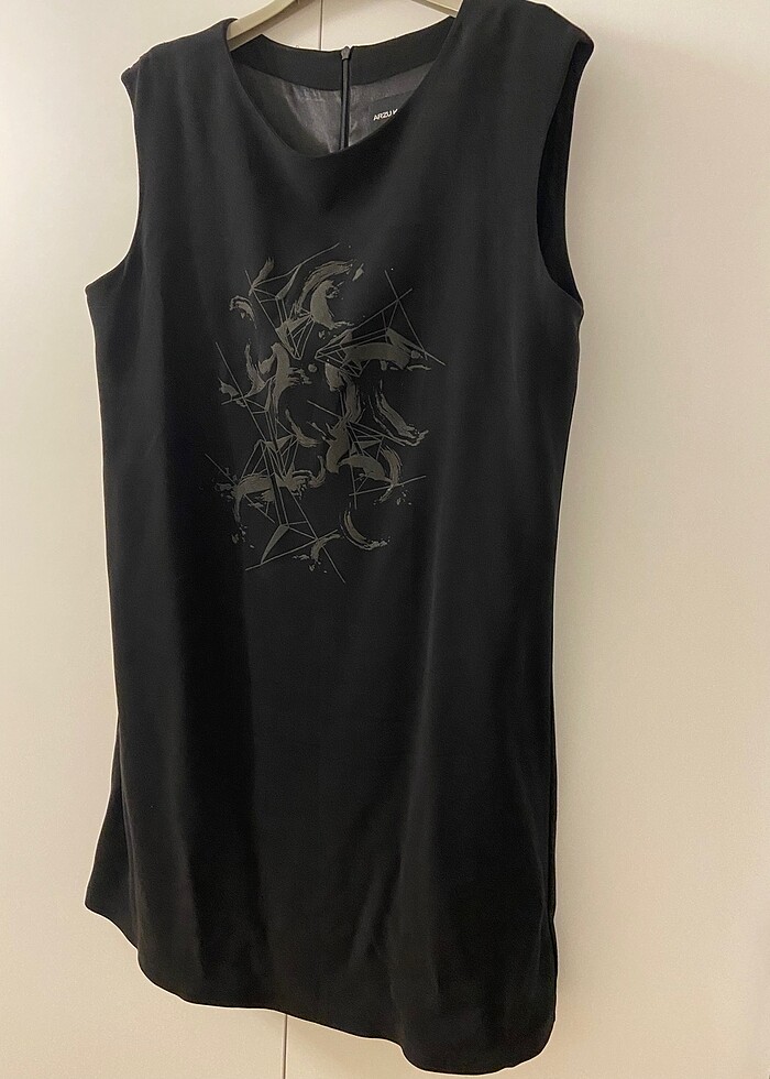 Siyah diz üstü şık rahat elbise - Görsel 2