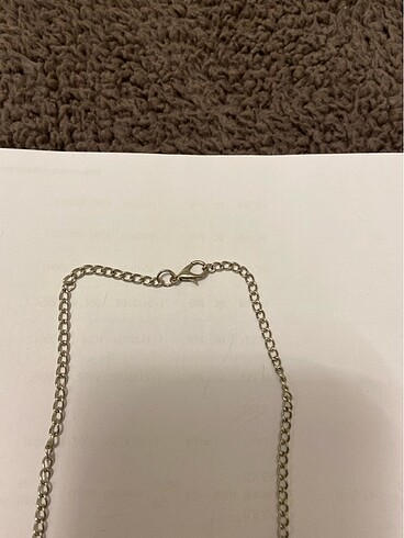 Siyah taşlı ince zincirli meyal kolye - Görsel 2