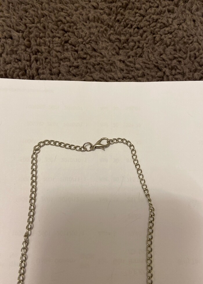 Siyah taşlı ince zincirli meyal kolye - Görsel 2