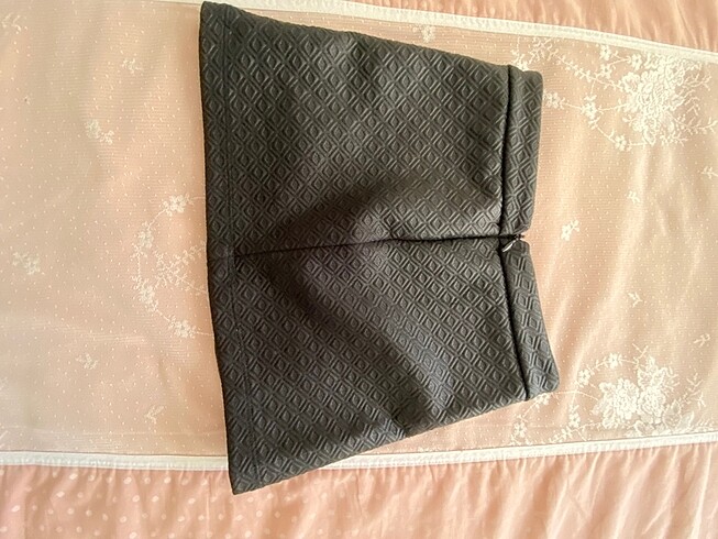 Suni deri lastikli mini etek - Görsel 4