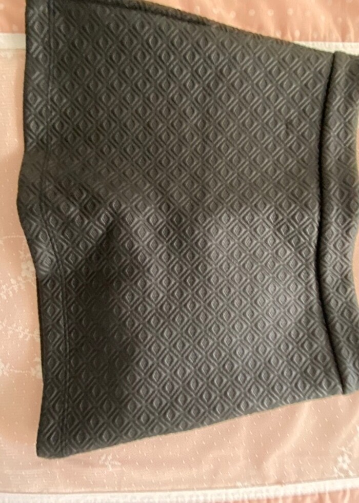 Suni deri lastikli mini etek - Görsel 3