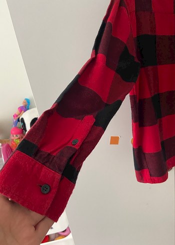 Düğmeli Kırmızı Kareli erkek çocuk gömlek - Görsel 3