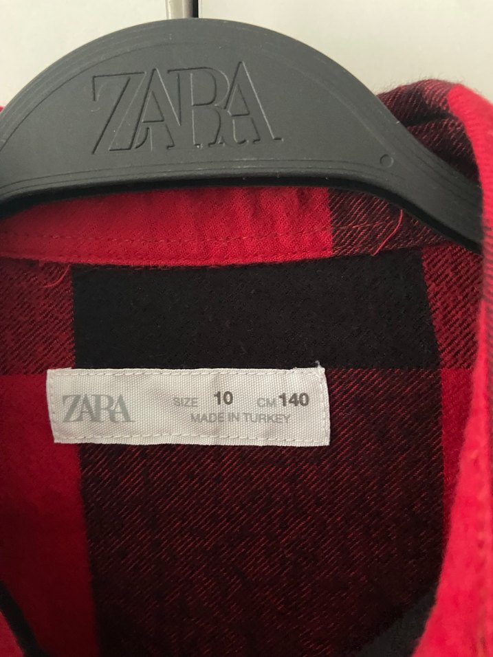 Düğmeli Kırmızı Kareli erkek çocuk gömlek - Görsel 5