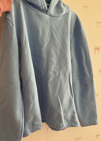 Diğer Mavi Kapüşonlu Kadın Sweatshirt