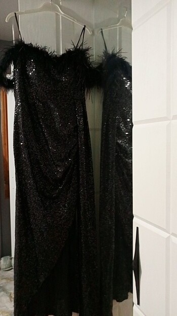 Siyah otris ip askılı size kadar yırtmac severek aldıgım esnek - Görsel 5