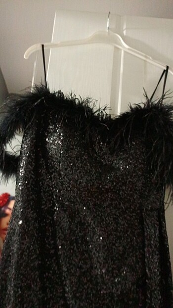 Siyah otris ip askılı size kadar yırtmac severek aldıgım esnek - Görsel 7