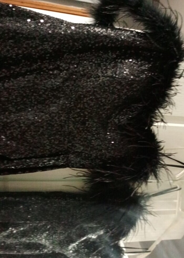 Siyah otris ip askılı size kadar yırtmac severek aldıgım esnek - Görsel 3