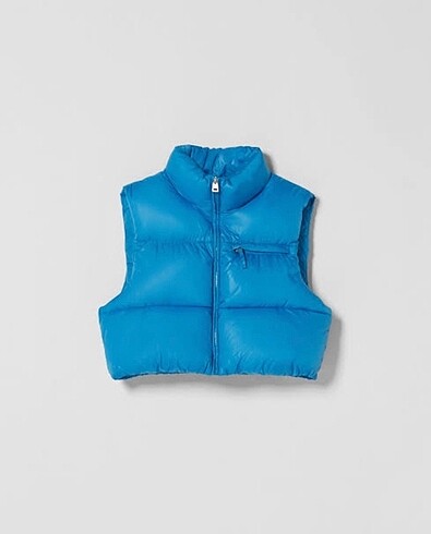 m Beden mavi Renk Bershka Mavi Crop Yelek