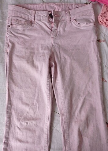 Diğer KIZ ÇOCUK PEMBE İSPANYOL PAÇA KOT PANTOLON 